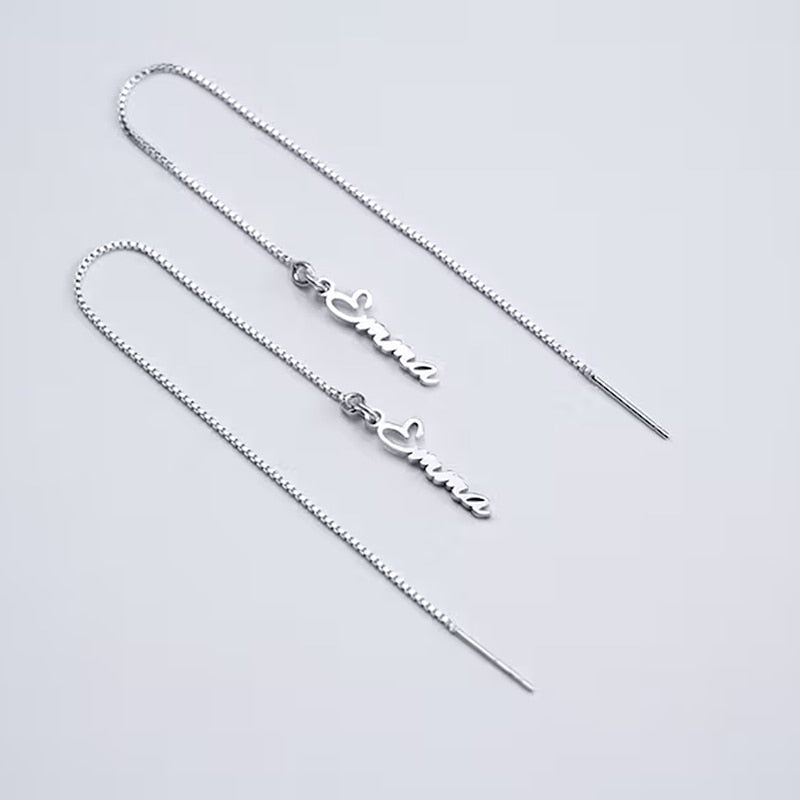 Customised Chains Tassel Handwritten Earrings