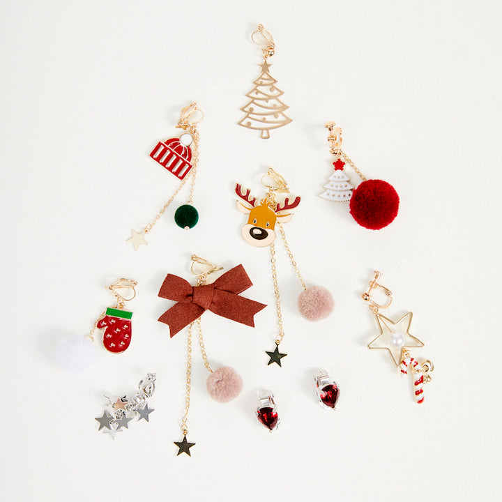 Reindeer Holidays Clip on Earrings