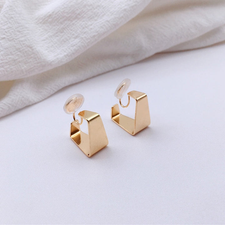 Square Brass Coil Earrings