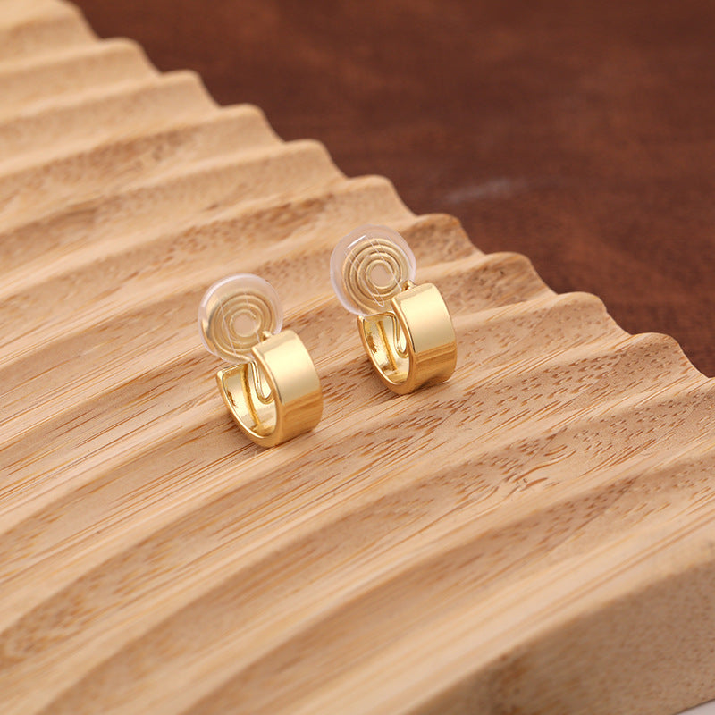 Gold Brass Coil Earrings