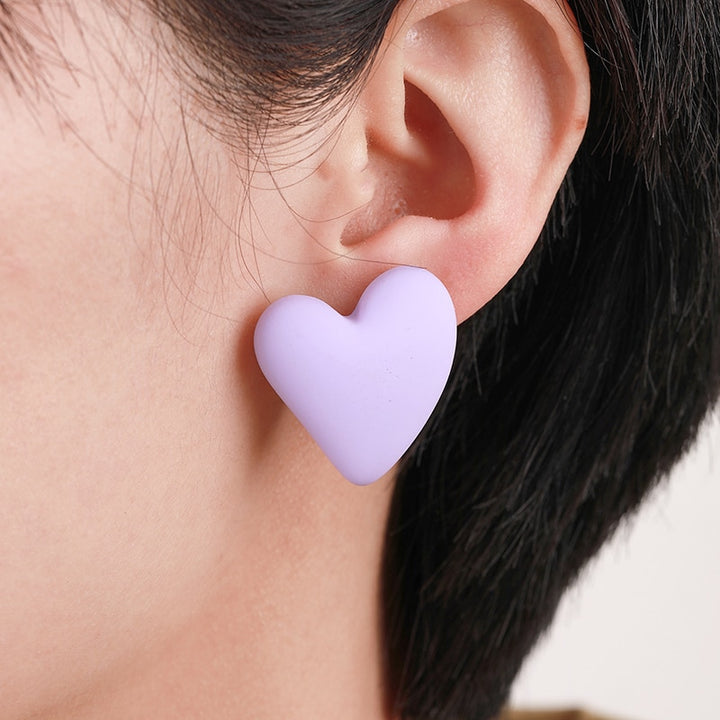 Vintage Acrylic Heart Clip on Earrings