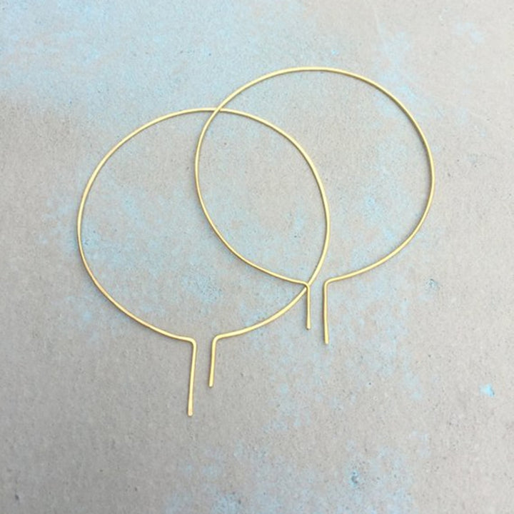 14K Gold Handmade Hoops Earrings