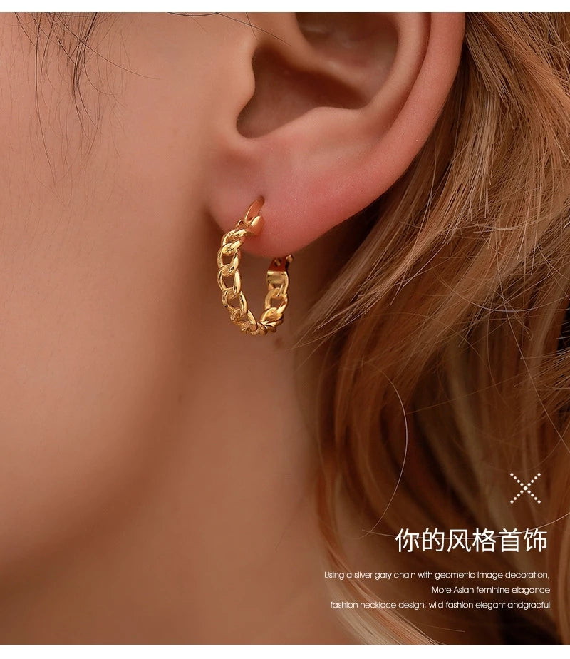 Link Chain Clip On Earrings