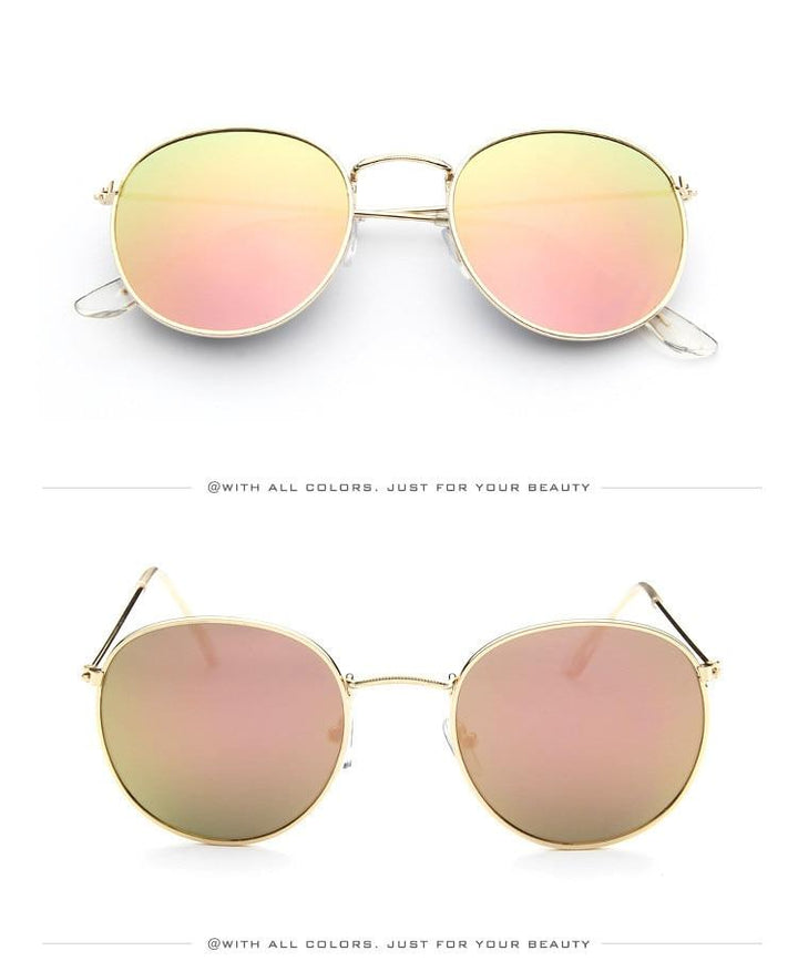 Classic Round Sunglasses - Gold / Pink
