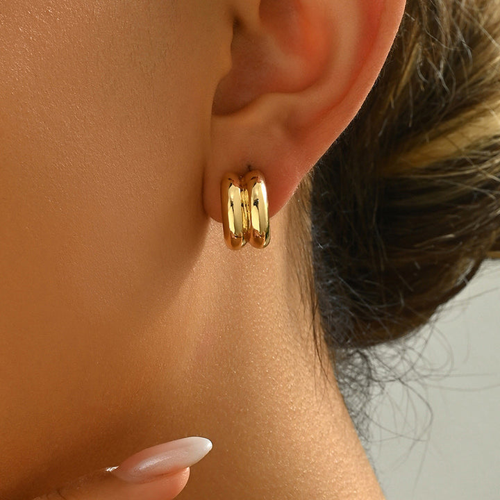 Vintage style Hoop Brass Coil Earrings