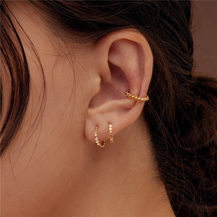 14k Gold Filled Dot Hoop Earrings