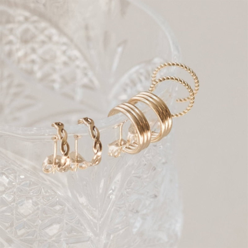 14k Gold Filled Braided Hoop Earrings