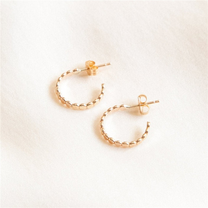 14k Gold Filled Dot Hoop Earrings