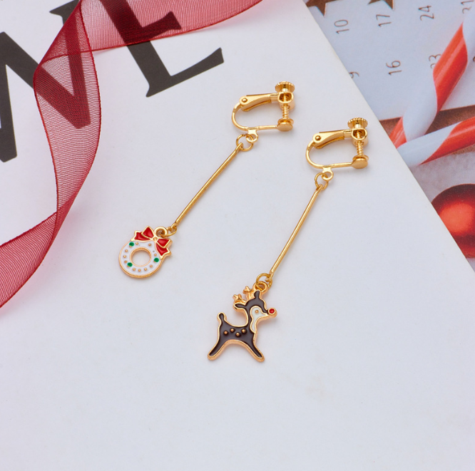 Christmas Clip on Earrings