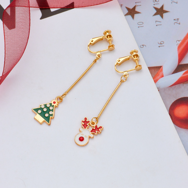 Christmas Clip on Earrings