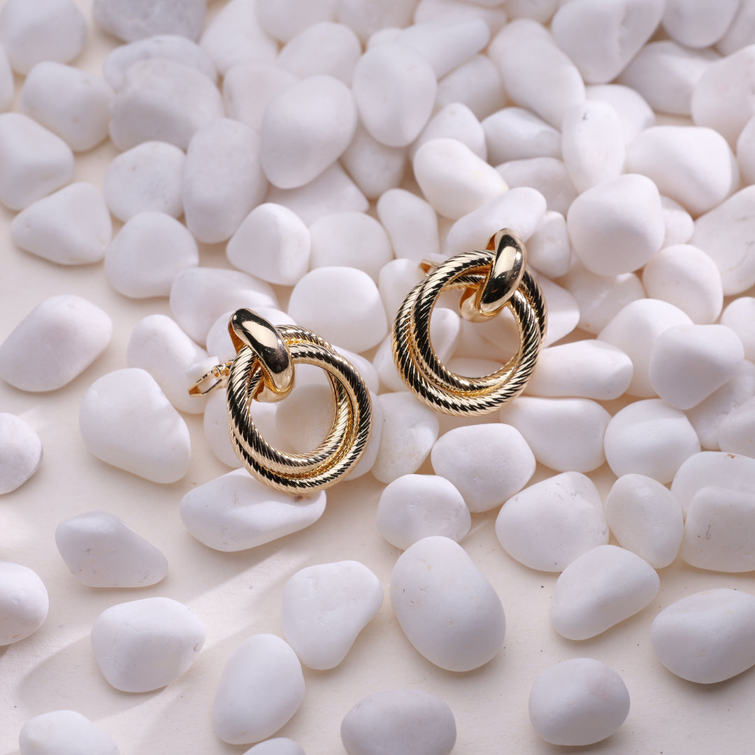 Geometry Round Clip Earrings