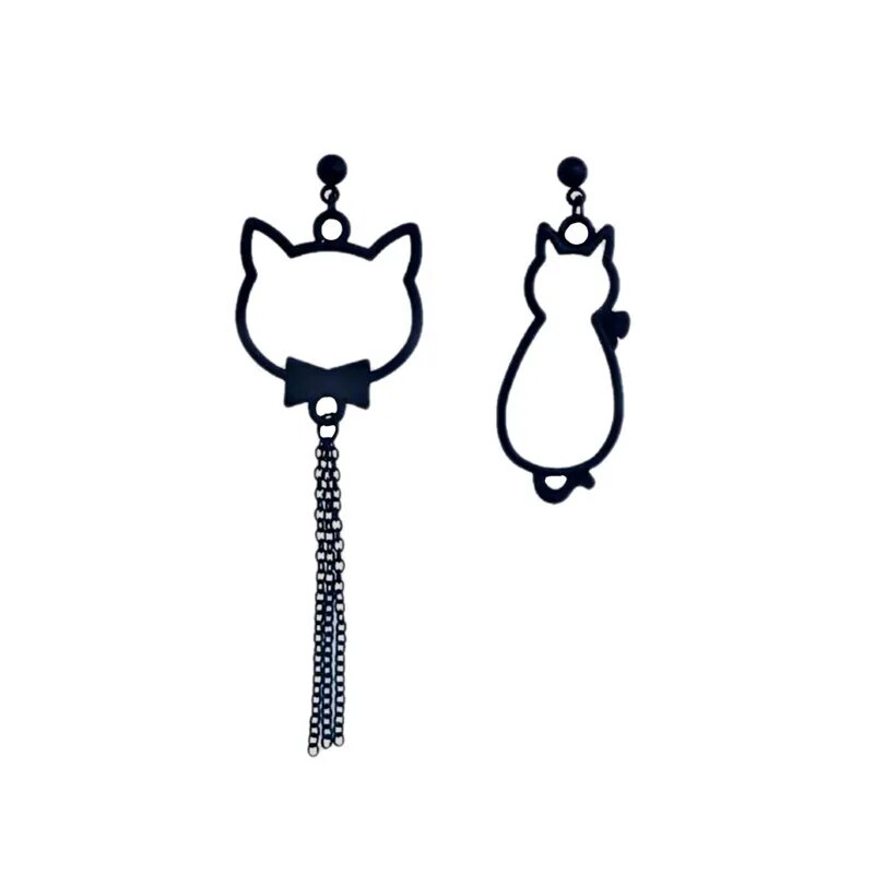 Black Cat Clip on Earrings