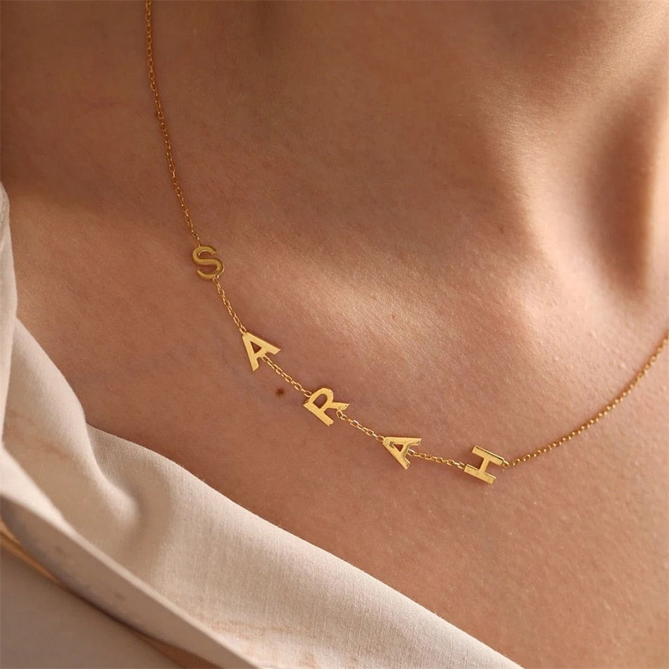 Tiny Initial Letter Name Necklaces