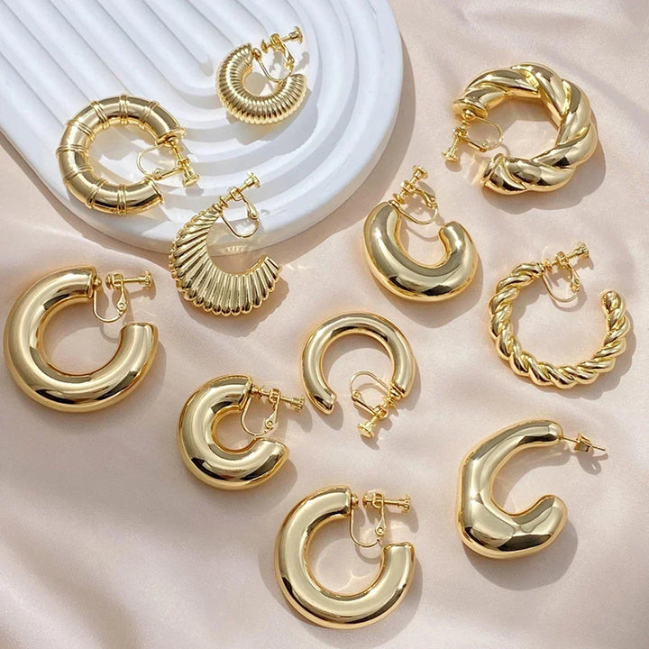 Vintage Hoop Clip on Earring me