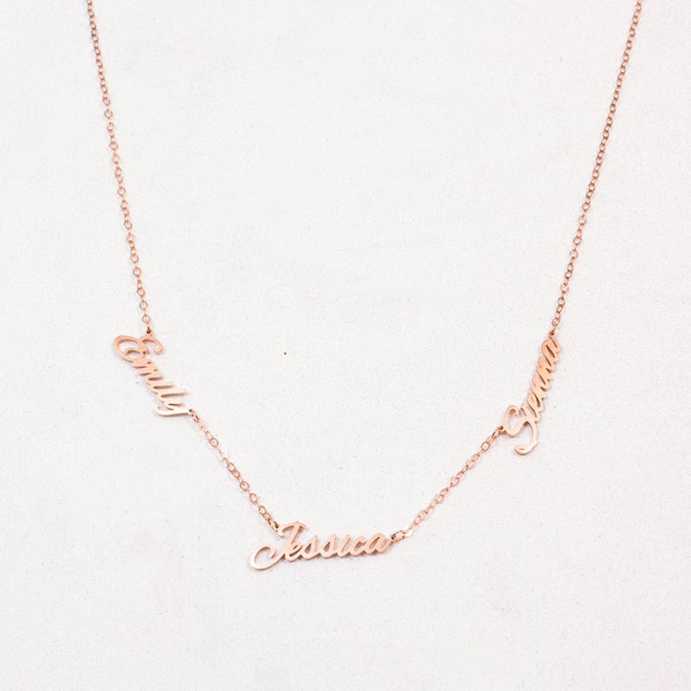 Multiple Customised Handwritten Name Necklace