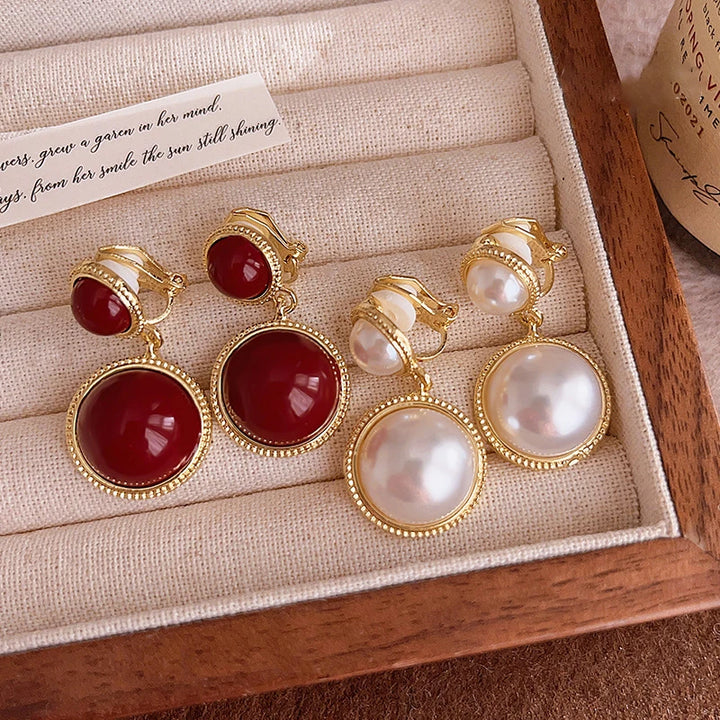 Pearl Hepburn Clip on Earrings