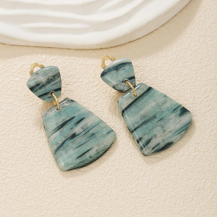 Handmade Marble Clip on Earrings