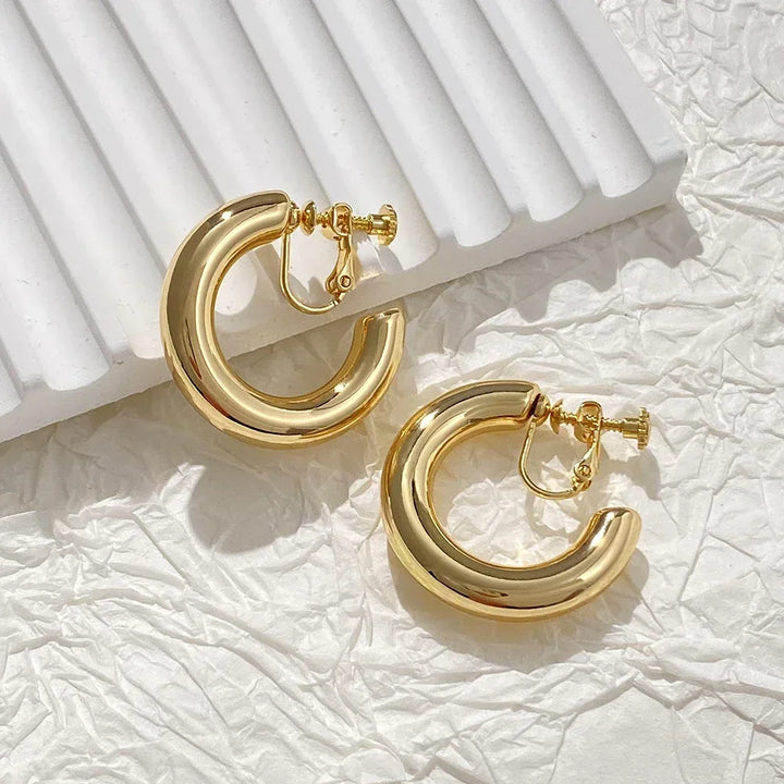 Vintage Hoop Clip on Earring me