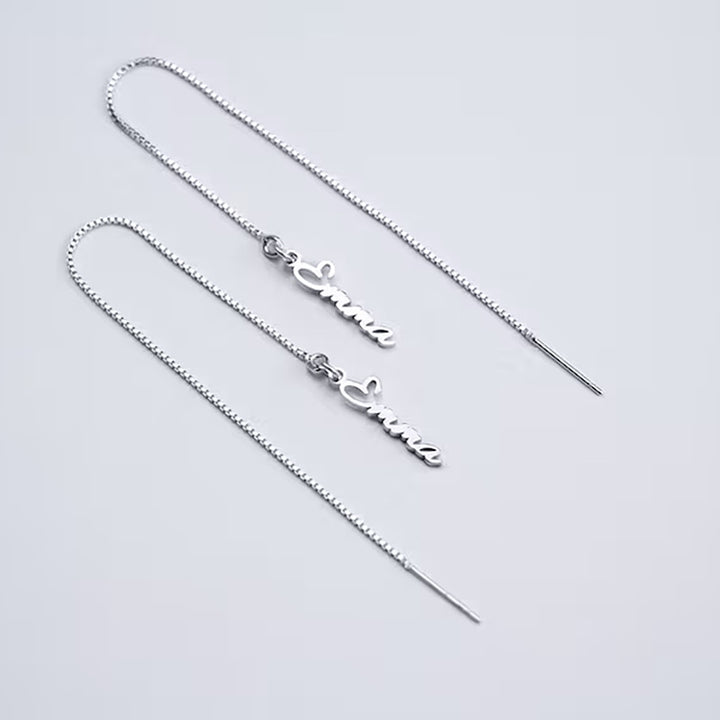 Customised Chains Tassel Handwritten Earrings