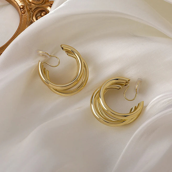 Vintage Hoop Brass Coil Earrings