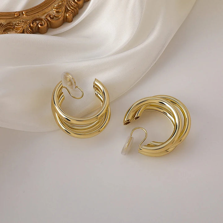 Vintage Hoop Brass Coil Earrings