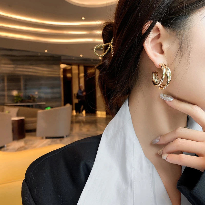 Vintage Hoop Brass Coil Earrings