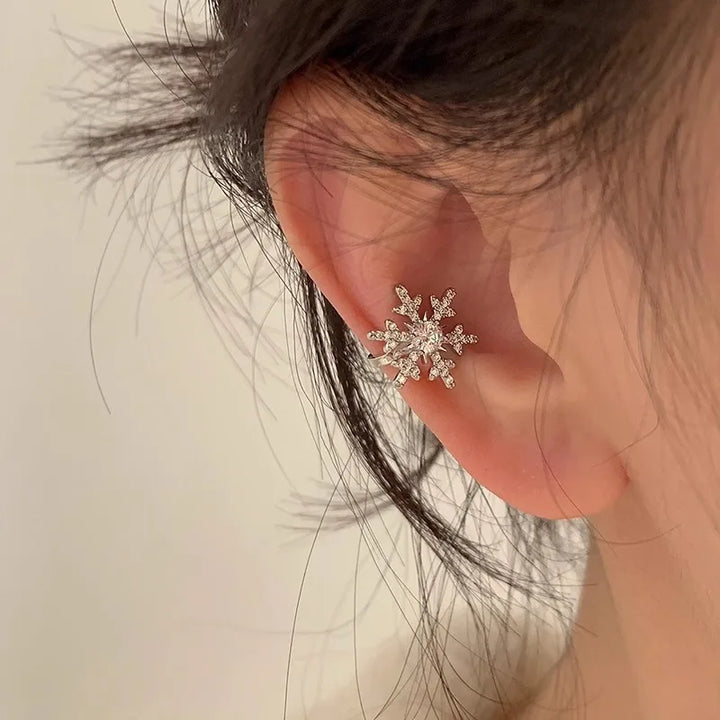Zirconia Snowflake Ear Cuff (1P)