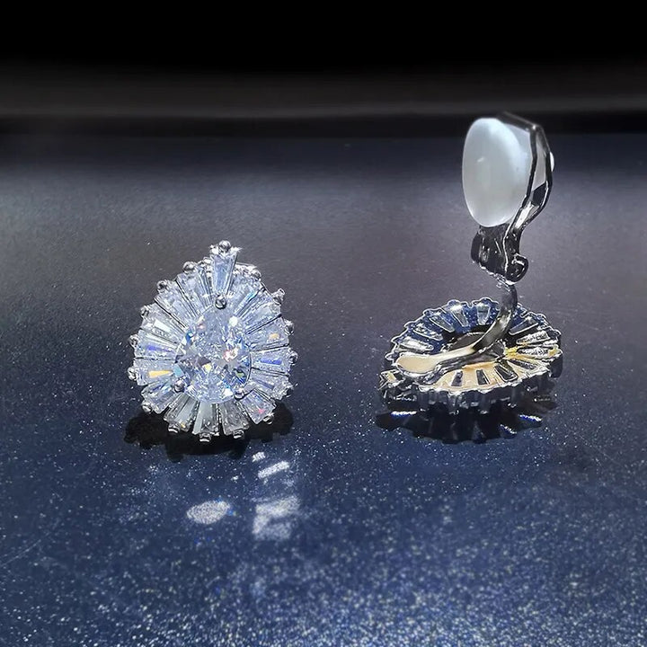 Cubic Zirconia Clip on Earrings