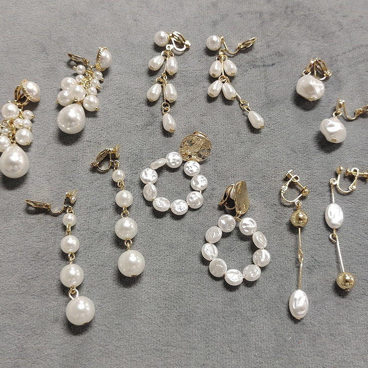 Irregular Pearl Clip on Earrings