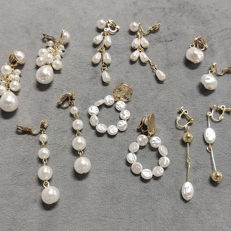 Baroque Pearl Clip on Earrings