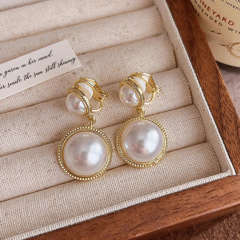 Pearl Hepburn Clip on Earrings