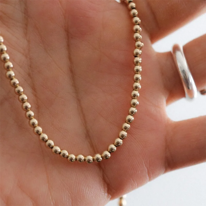 14k Gold Filled Bead Necklace Choker