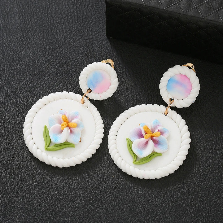 Handmade Clay Clip on Earrings