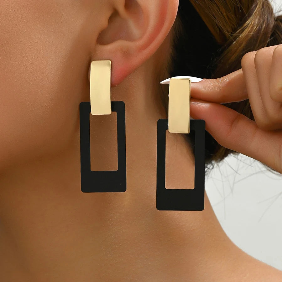 Rectangular Ear Clips Rectangular Clip on Earrings – Victoria's Closet & Co