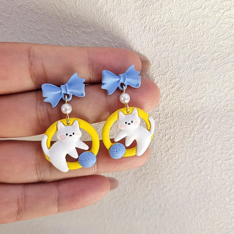 Kitten Clip on Earrings