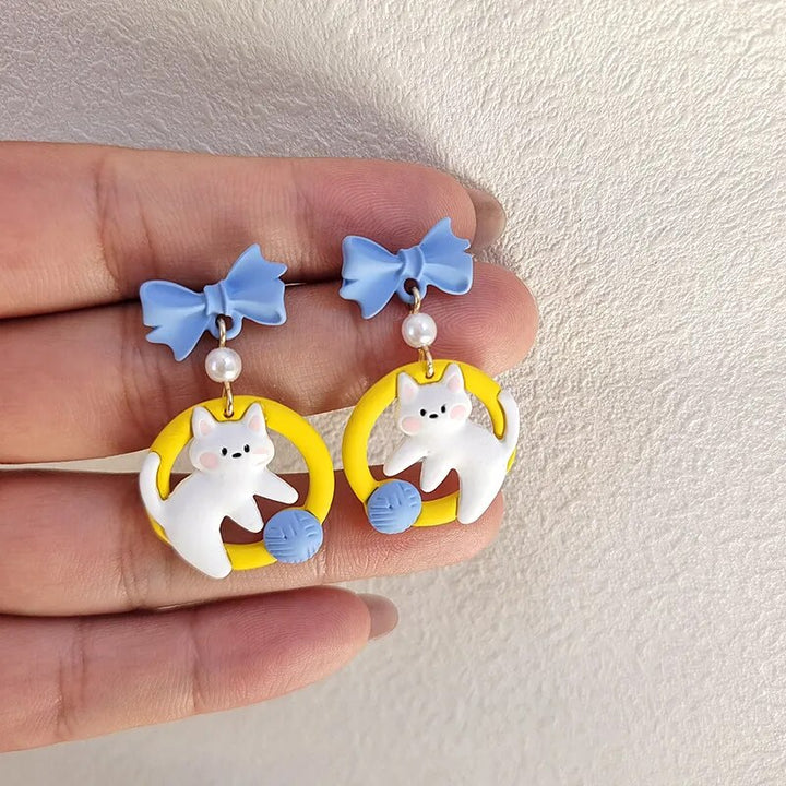 Kitten Clip on Earrings