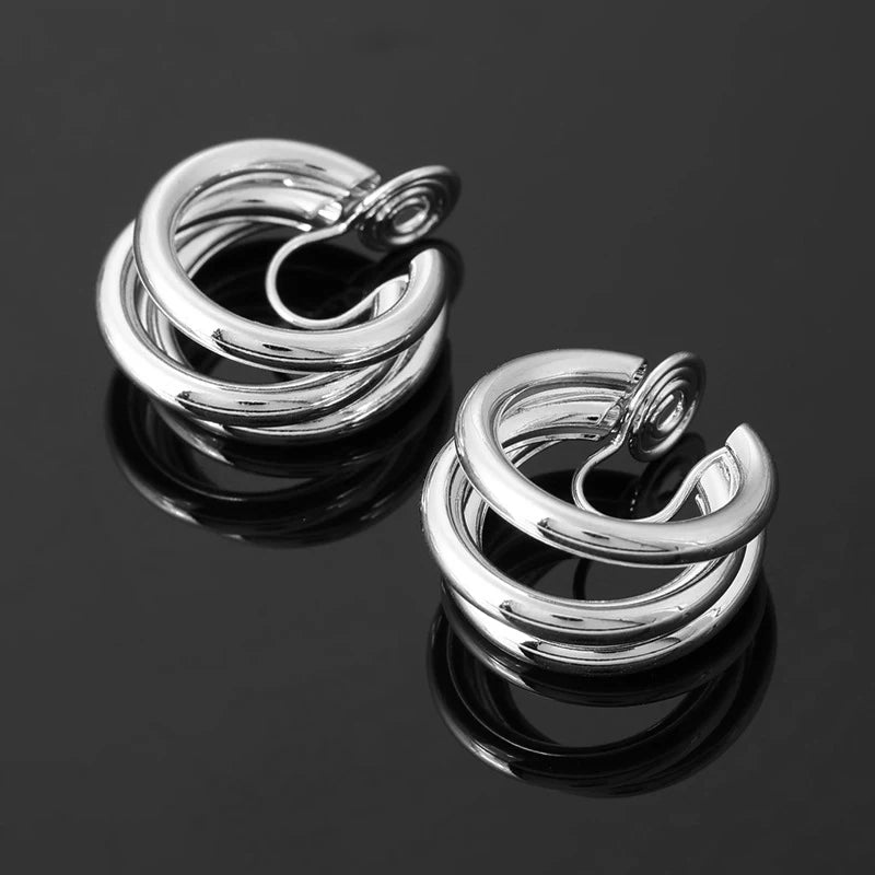 Vintage Hoop Brass Coil Earrings