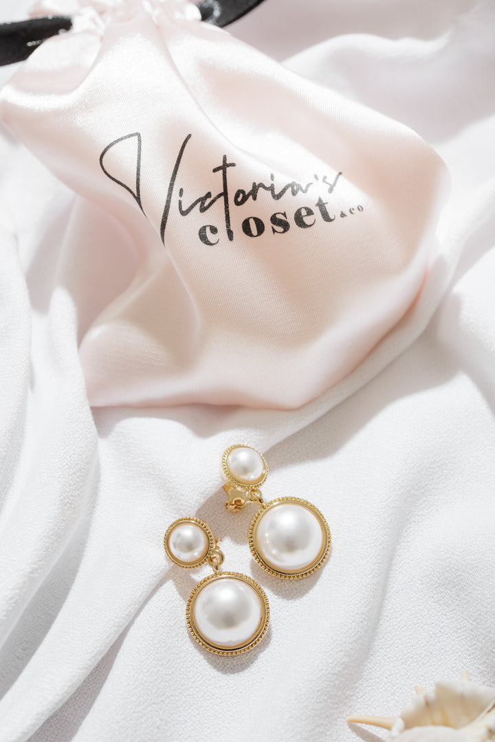 Pearl Hepburn Clip on Earrings