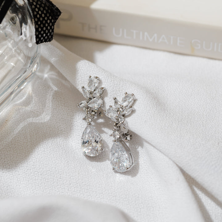 Water Drop Zirconia Clip on Earrings