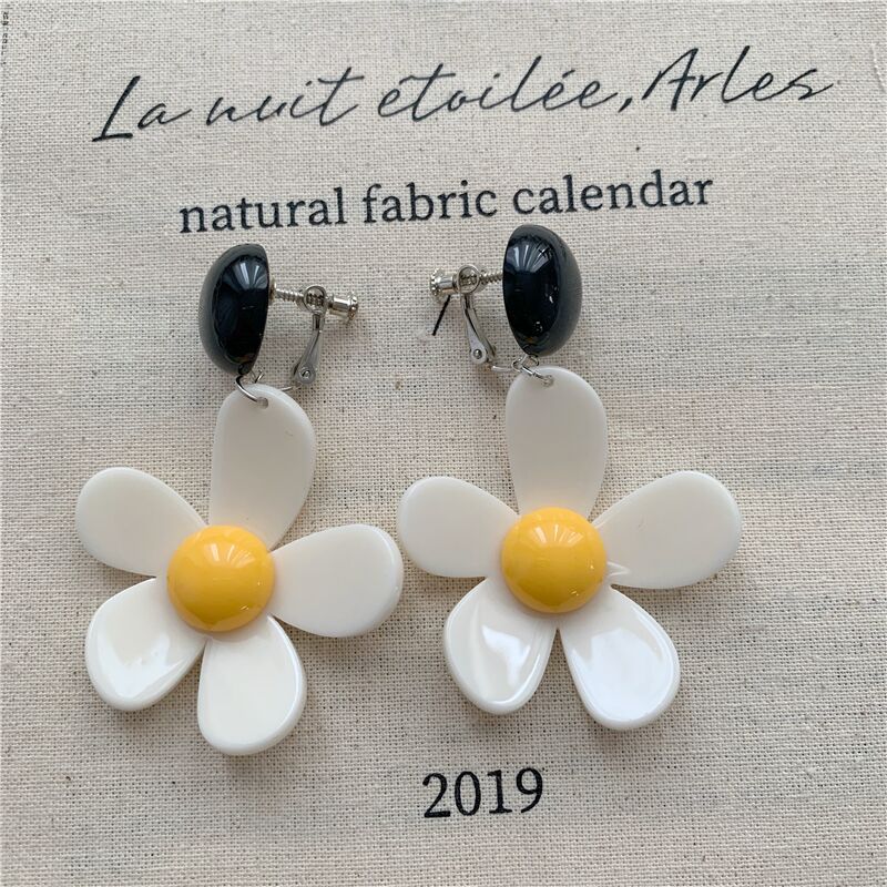 Big Acrylic Clip on Earrings