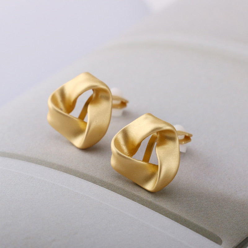 Vintage Matte Colour Clip on Earrings