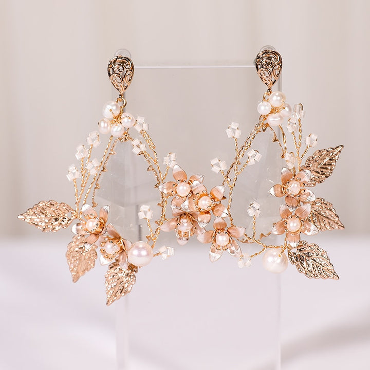 Handmade Bridal Leaves Earrings