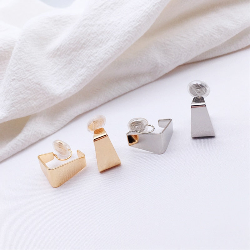 Square Brass Coil Earrings