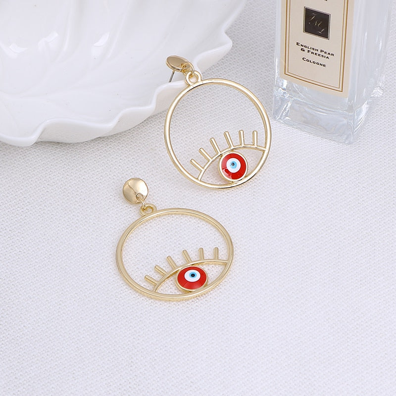 Evil Eye Clip on Earrings