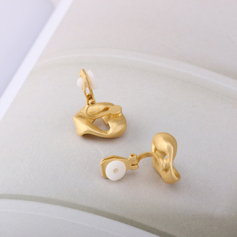 Vintage Matte Colour Clip on Earrings