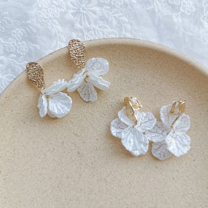 White Acrylic Clip on Earrings