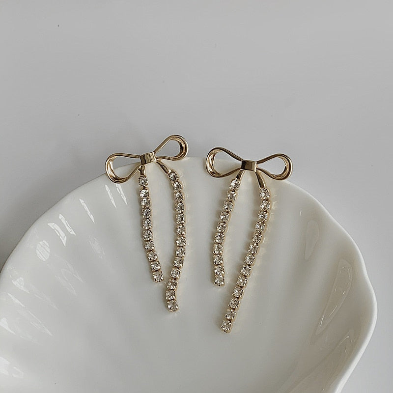 Crystal Bowknot Clip on Earring
