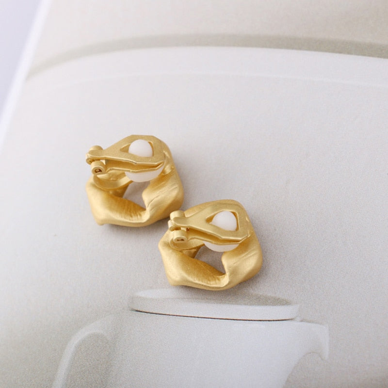 Vintage Matte Colour Clip on Earrings