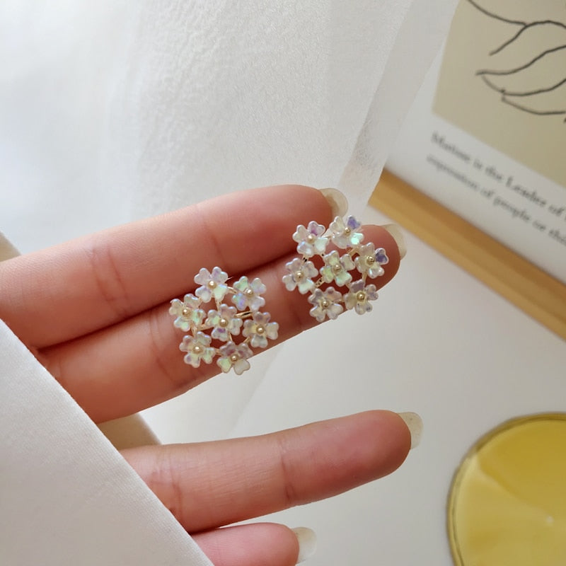 Flower Clip on Earrings