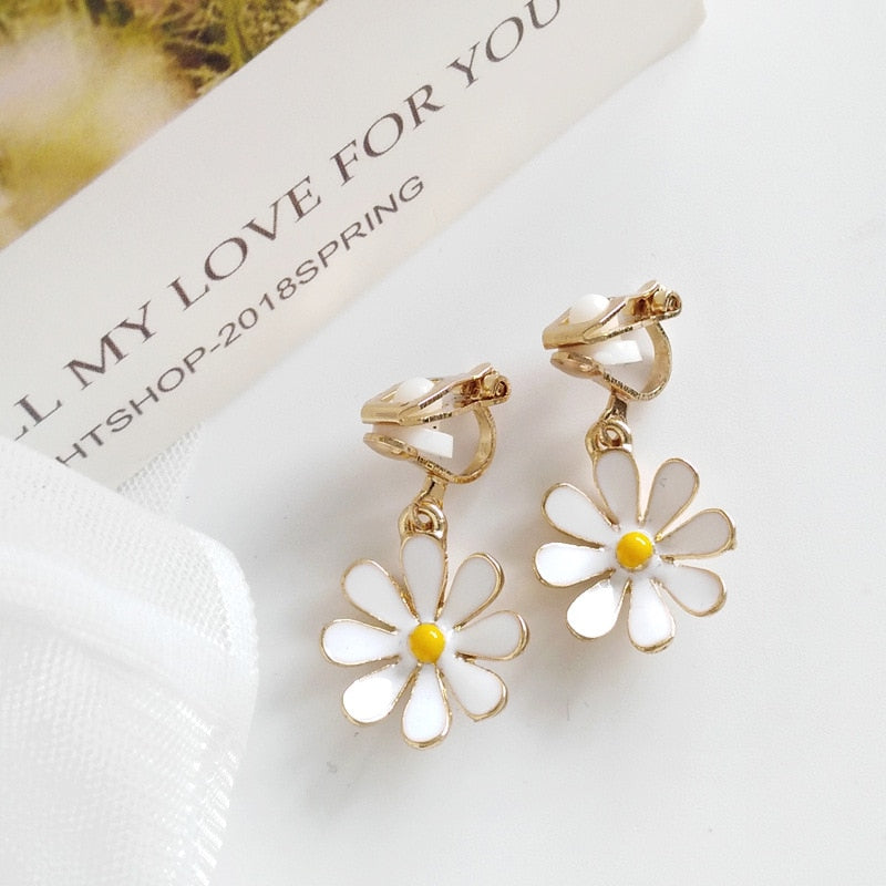 Daisy Clip on Earrings